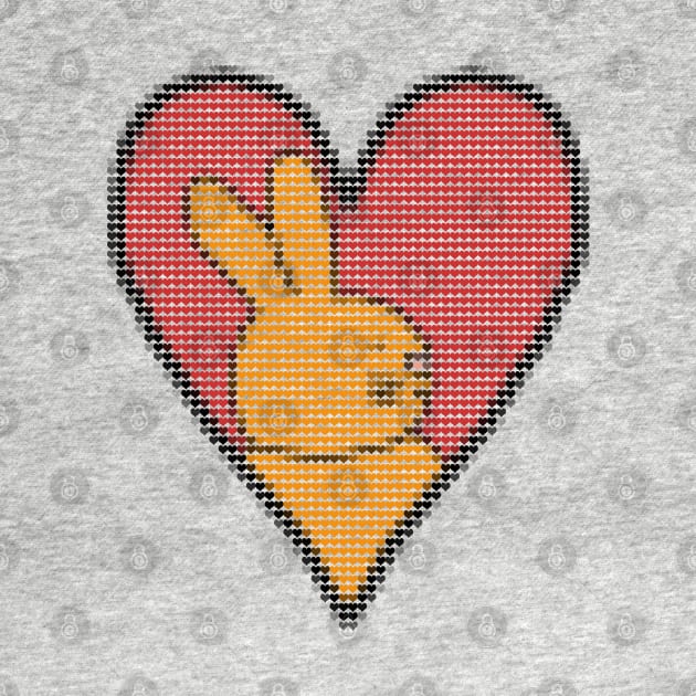 My Bunny Valentines Day Heart Filled with Hearts by ellenhenryart